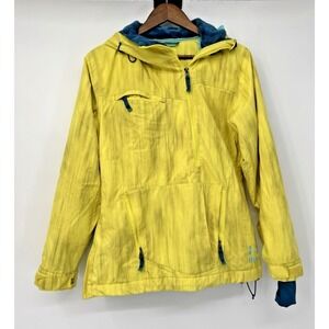 Under Armour MTN Womens Ski Snowboard Anorak Jacket Yellow Teal Hooded Gorpcore
